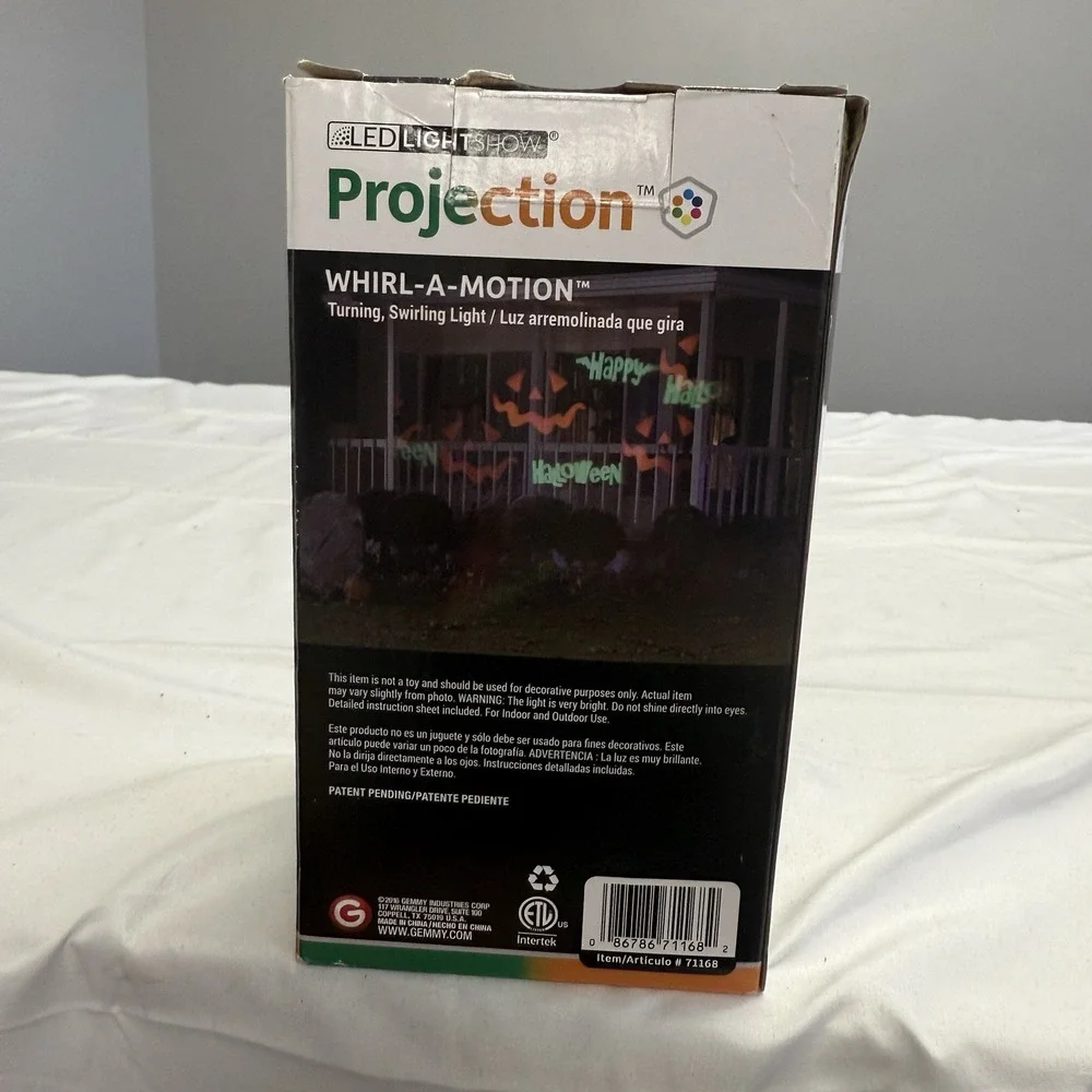 GEMMY Halloween LED Lightshow Projection 2016 Green Orange Ghost Whirl A Motion